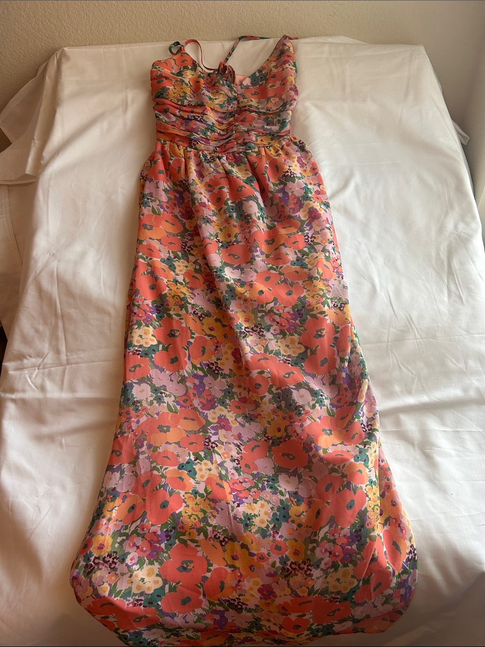 Lost + Wander Coral Floral Maxi Dress